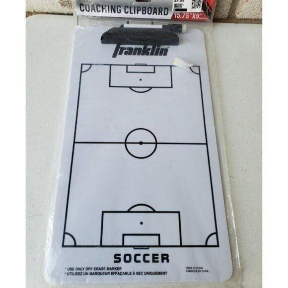 Franklin Soccer Coaching Clipboard Dry-Erase Clipboard with Marker NEW 15.75x9" - Picture 1 of 2